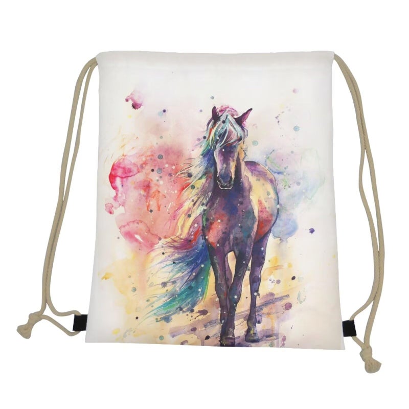 COEQINE Horse Gift Drawstring Bag Casual Backpack Sport Gym Sackpack for Women Men Girls Boys - Image 1